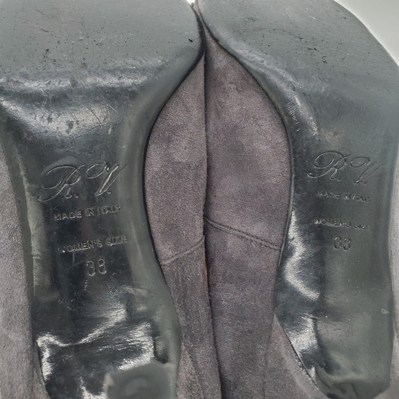 Roger Vivier Trompette Belle Pumps in Grey Suede Heels 38 - Picture 14 of 16